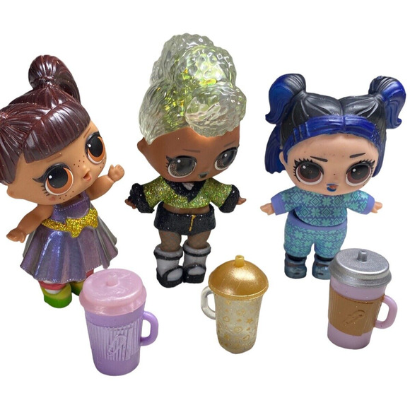 LOL Surprise Dolls Lot Of 3 Mini Dolls MGA With Drink Bottle 2017/19 Toys - Picture 1 of 12